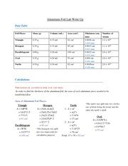 measuring the thickness of aluminum foil lab|aluminum foil volume formula.